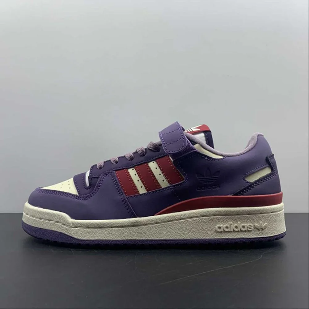 adidas Forum 84 Low Shoes Light Purple Red White Mens Sneakers - Picture 2 of 14